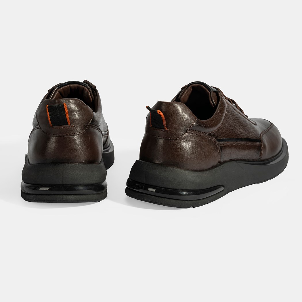 Erkek Kahve Bağcıklı Deri Günlük Ayakkabı