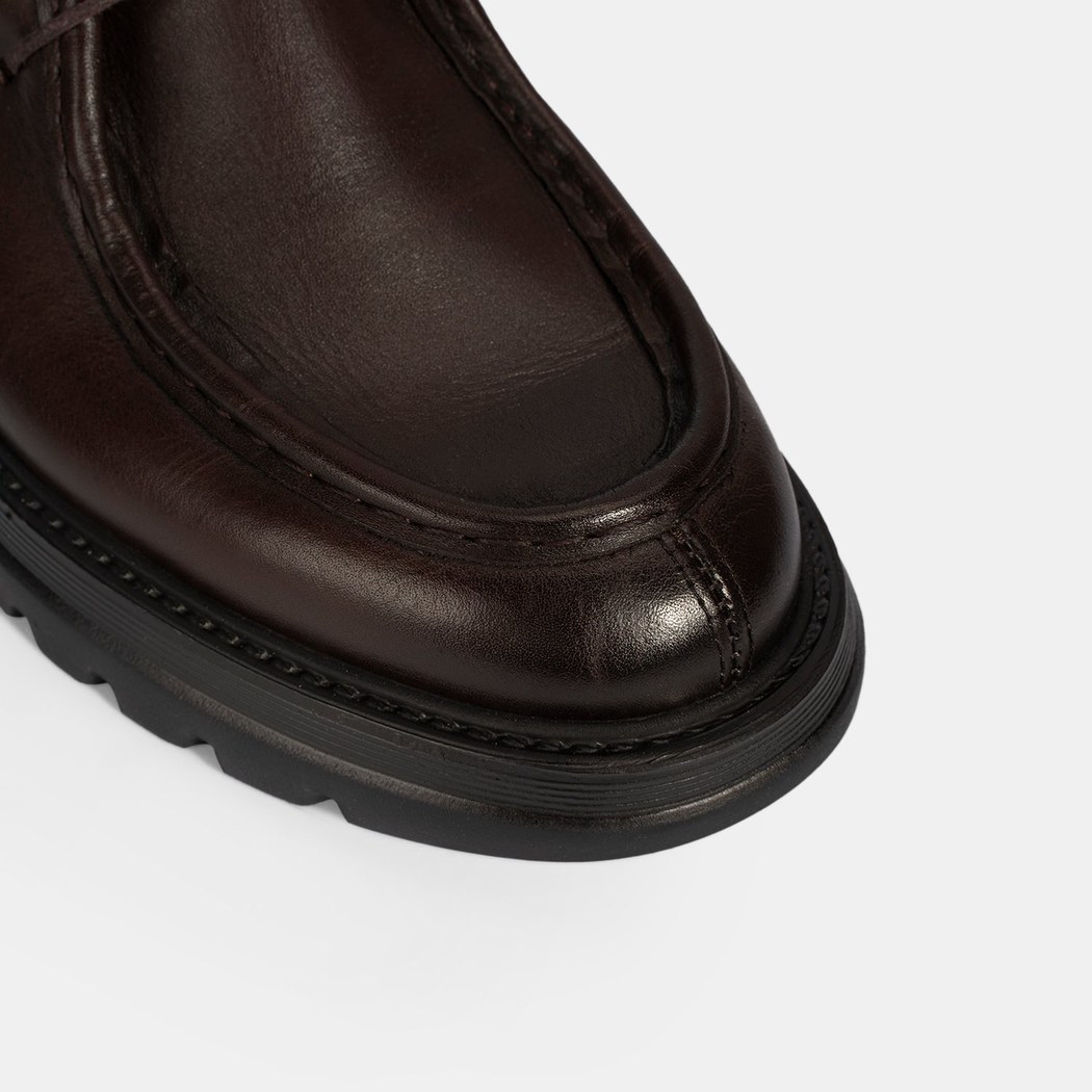 Erkek Kahve Bağcıklı Deri Klasik Ayakkabı