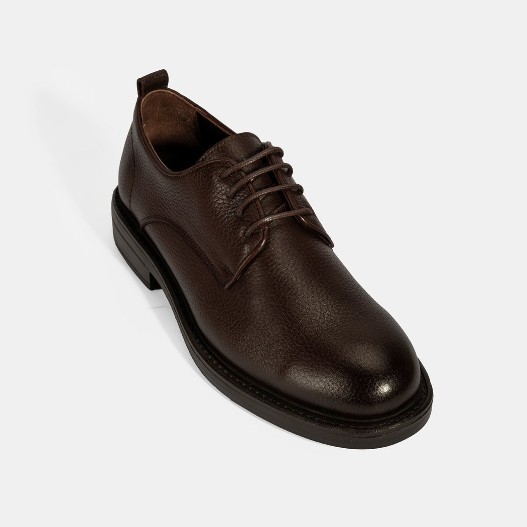 Erkek Kahve Bağcıklı Günlük Deri Ayakkabı