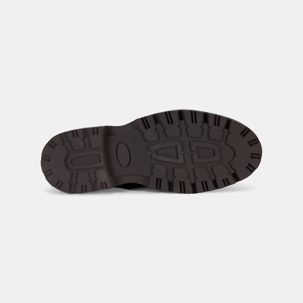 Erkek Kahve Bağcıklı Kalın Tabanlı Deri Postal Bot