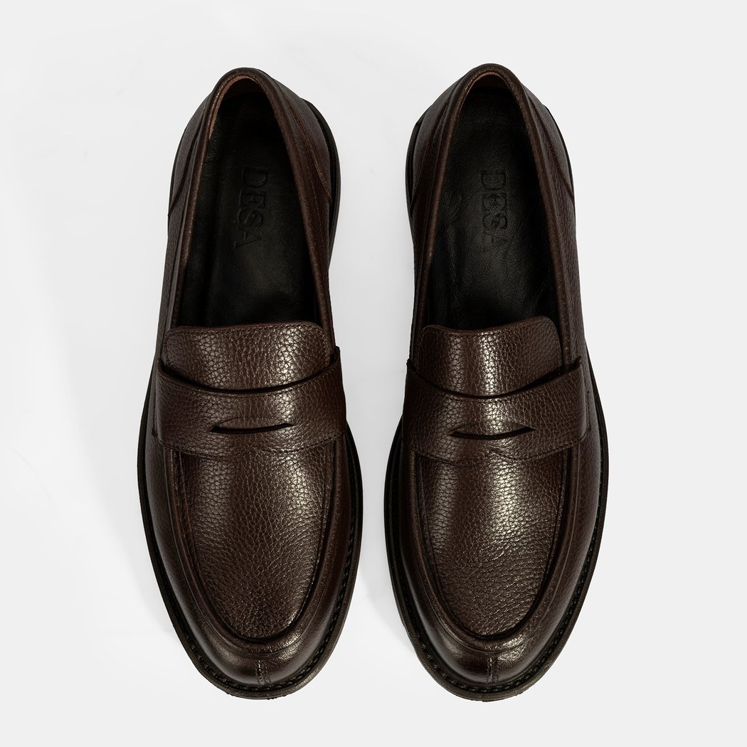 Erkek Kahve Deri Loafer