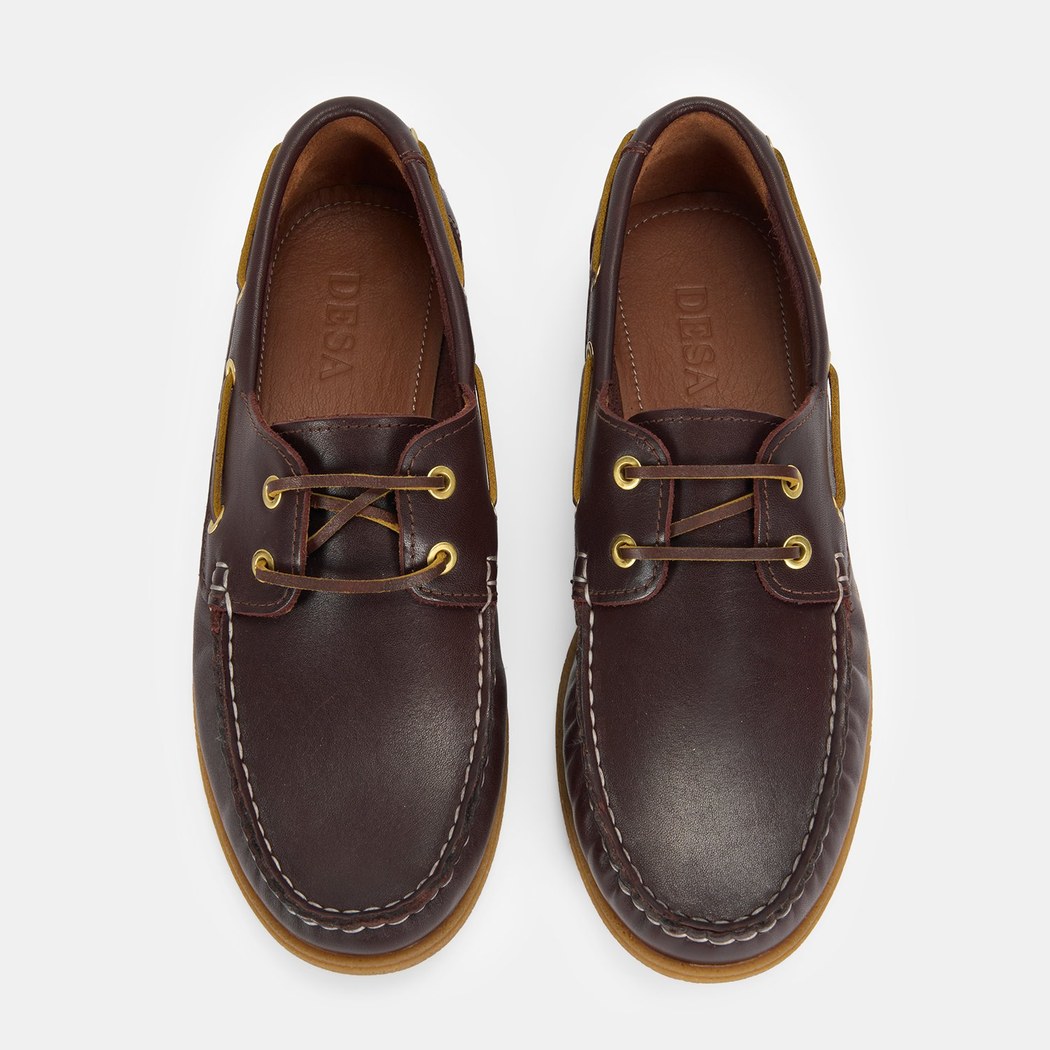 Erkek Kahve Deri Tekne Günlük Ayakkabı