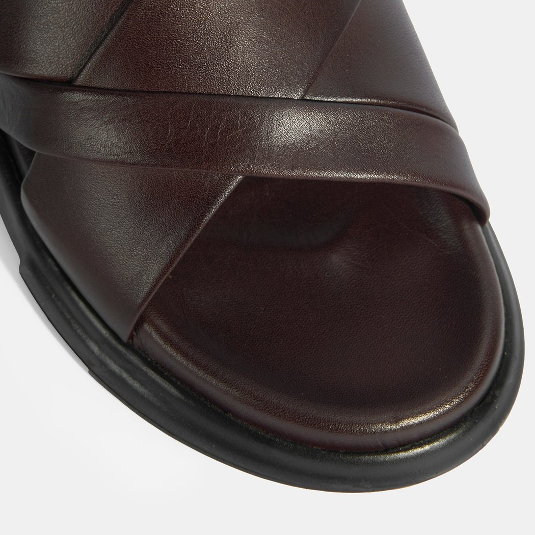 Erkek Kahve Deri Terlik