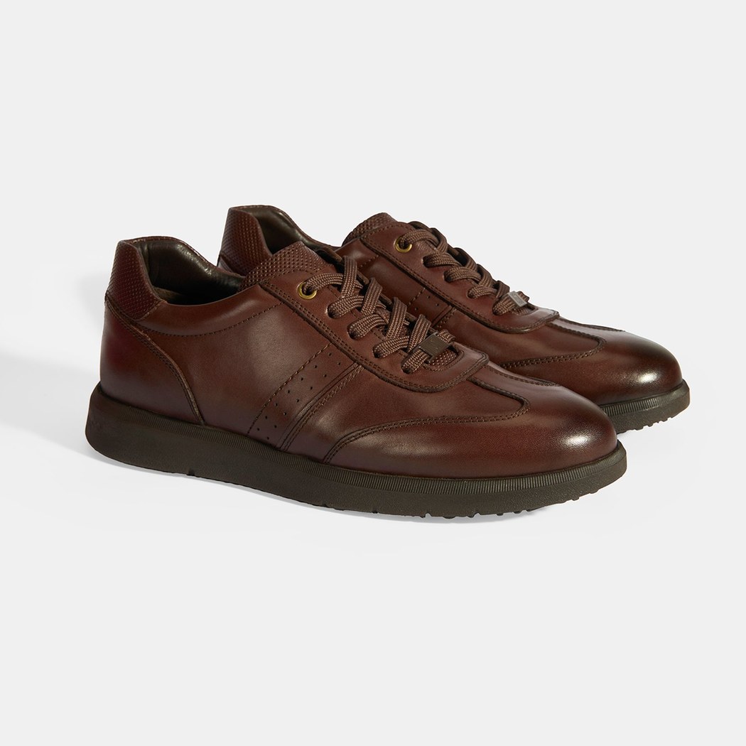 Erkek Kahve DesaComfort Bağcıklı Deri Günlük Ayakkabı