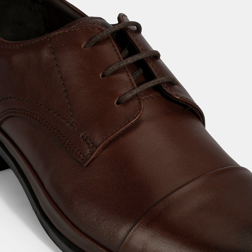 Erkek Kahve DesaComfort Bağcıklı Deri Ayakkabı