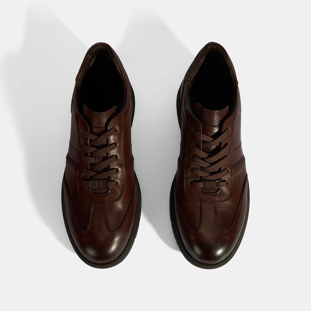 Erkek Kahve DesaComfort Bağcıklı Deri Günlük Ayakkabı