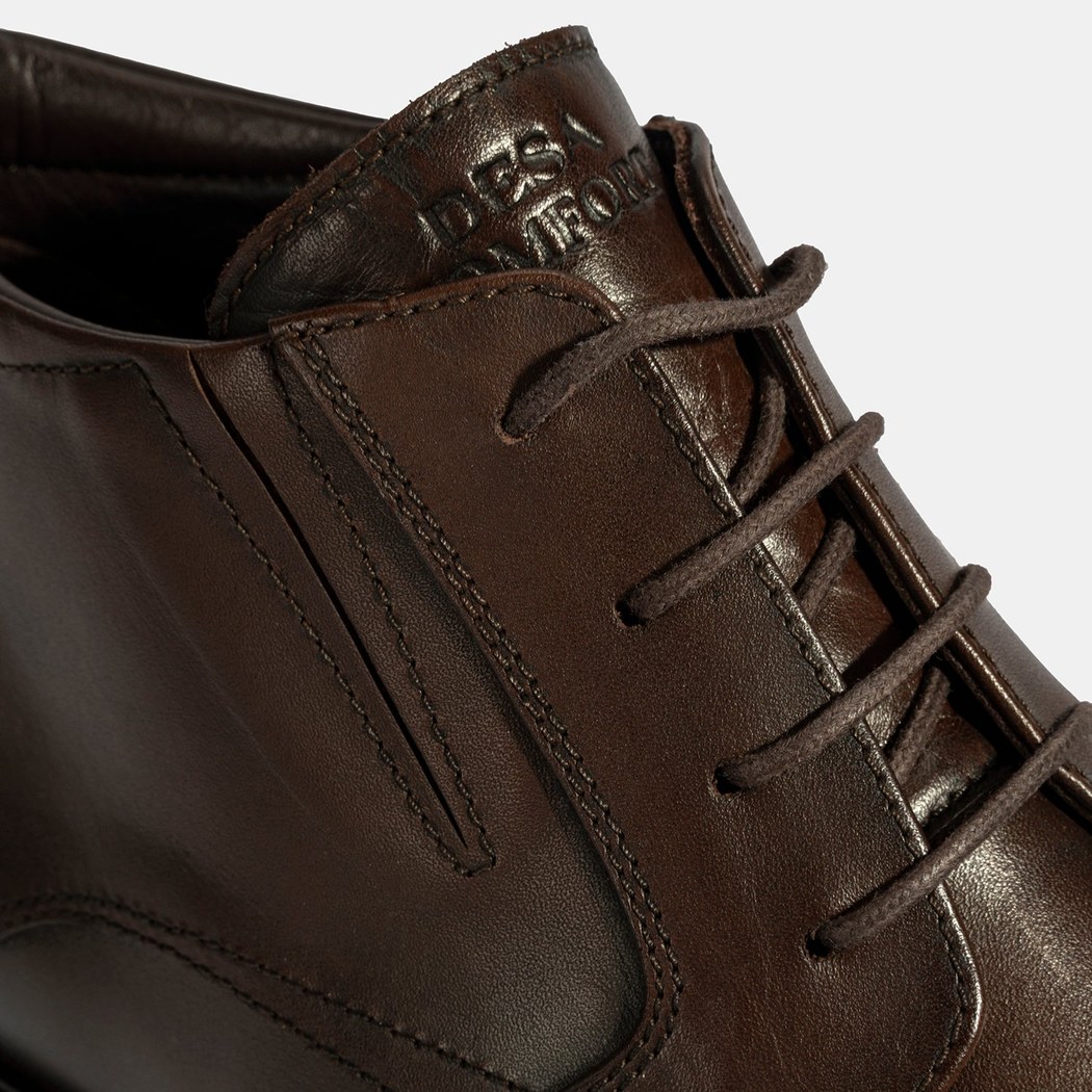 Erkek Kahve DesaComfort Bağcıklı Deri Bot