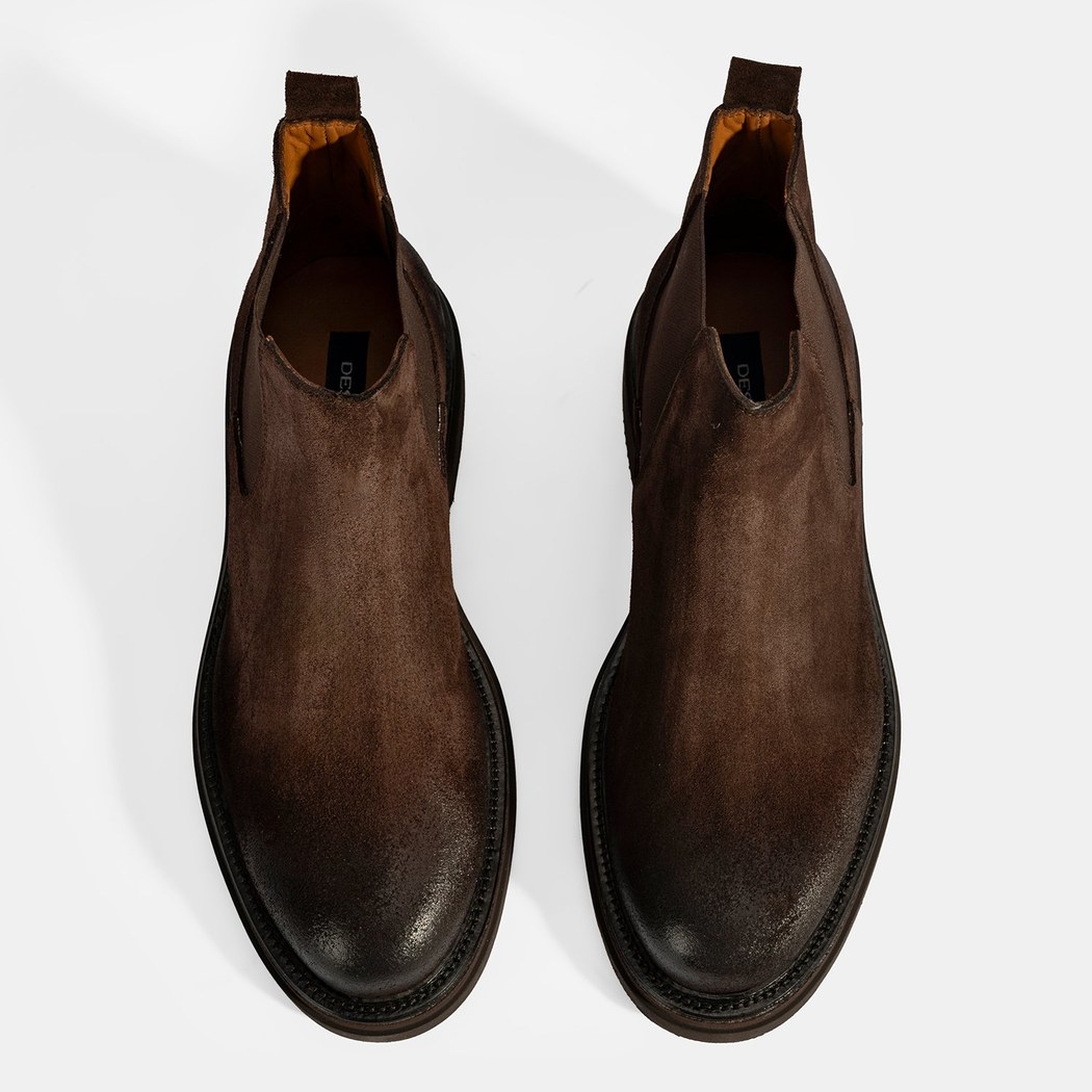 Erkek Kahve Lastikli Süet Bot