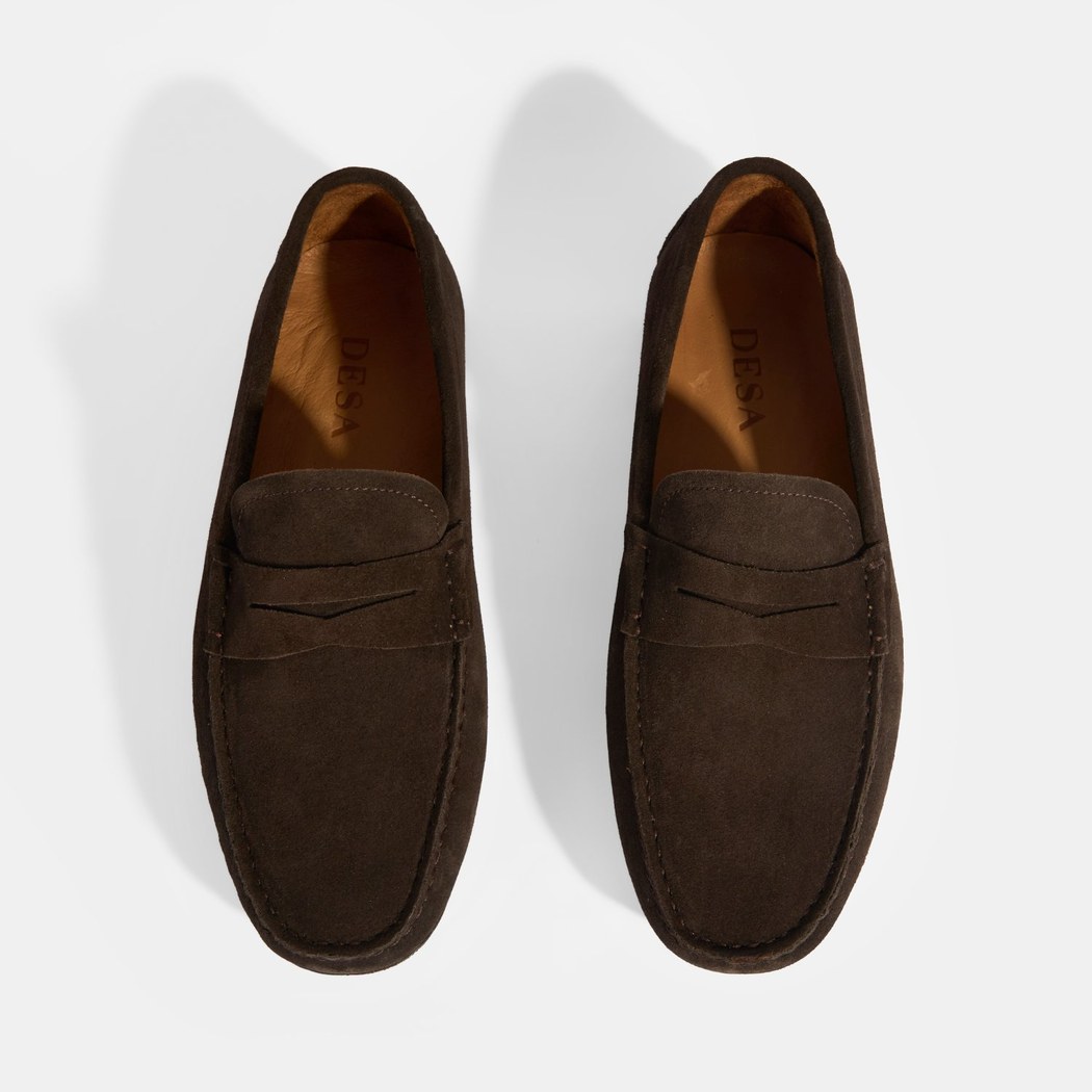 Erkek Kahve Slip-On Süet Loafer