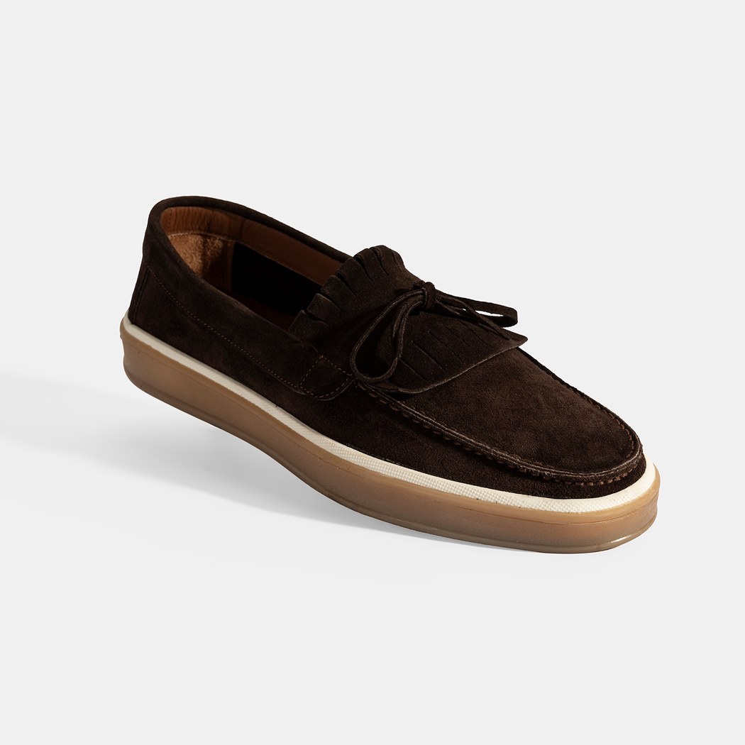 Erkek Kahve Süet Püsküllü Loafer