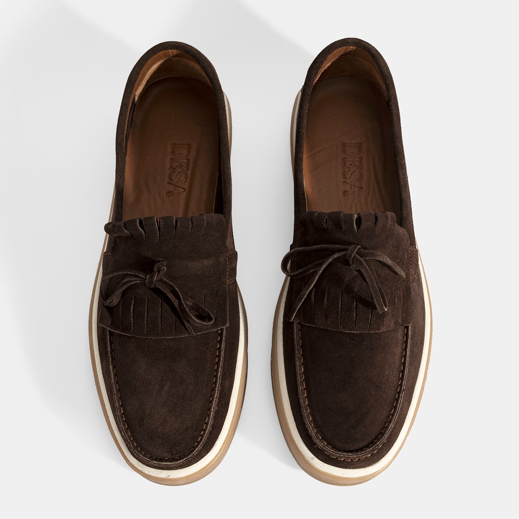 Erkek Kahve Süet Püsküllü Loafer