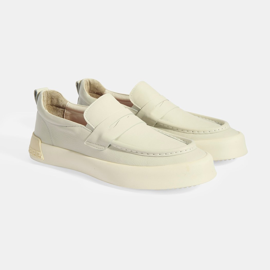 Erkek Krem Slip-On Deri Loafer