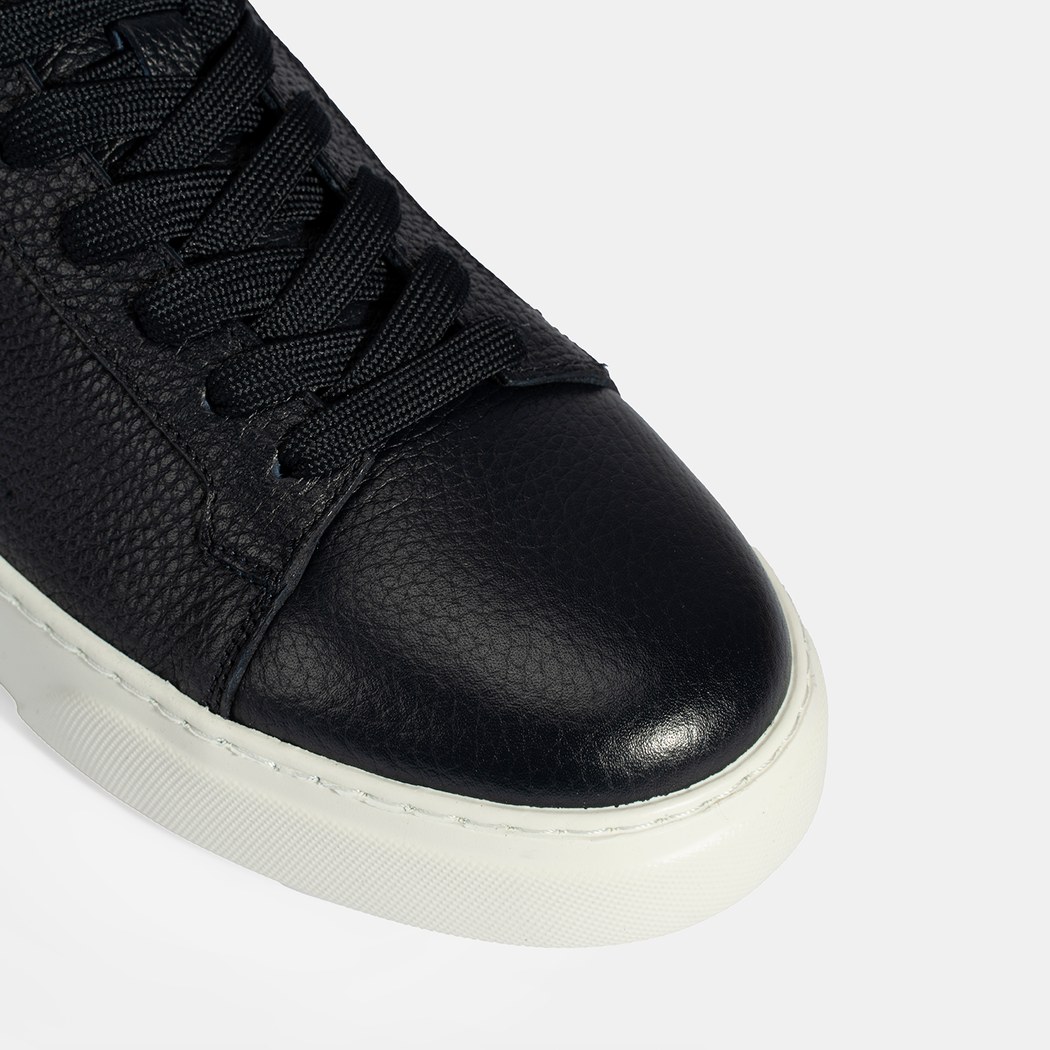 Erkek Lacivert Bağcıklı Deri Günlük Ayakkabı