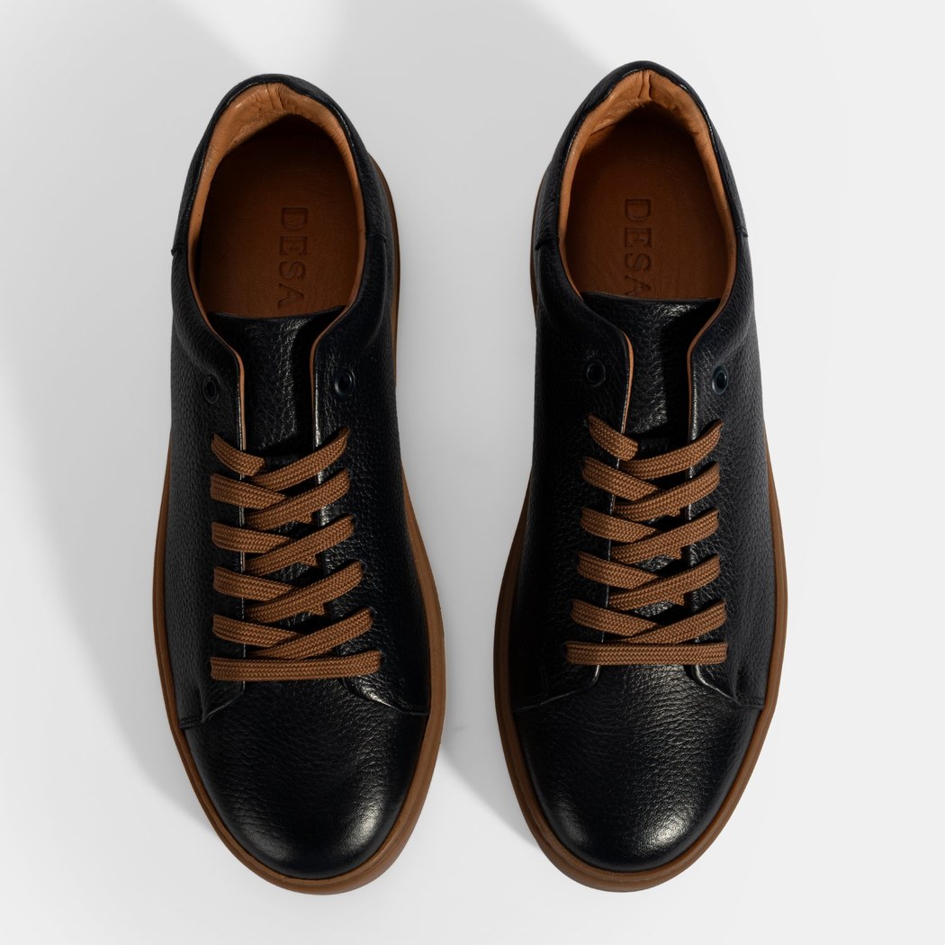 Erkek Lacivert Bağcıklı Deri Günlük Ayakkabı