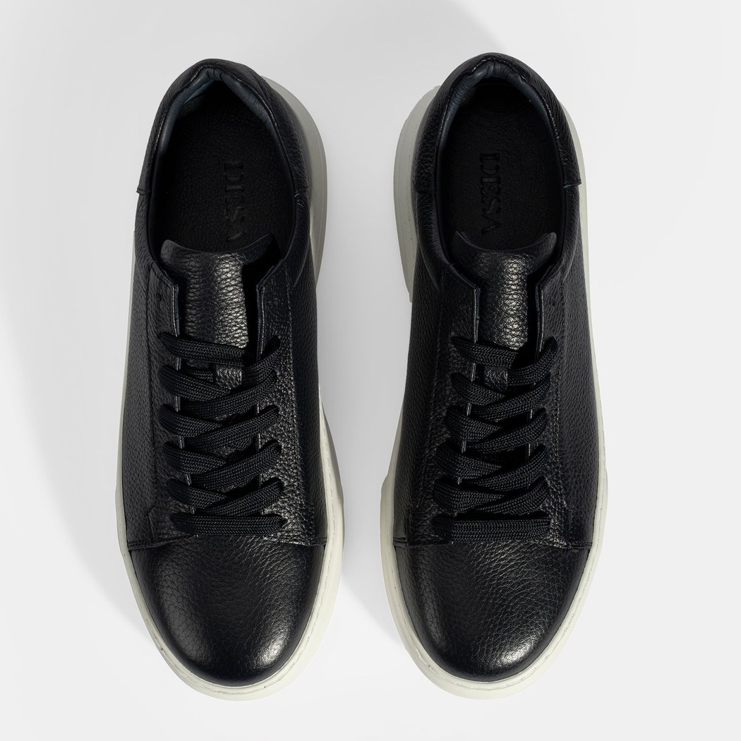 Erkek Lacivert Bağcıklı Deri Günlük Ayakkabı