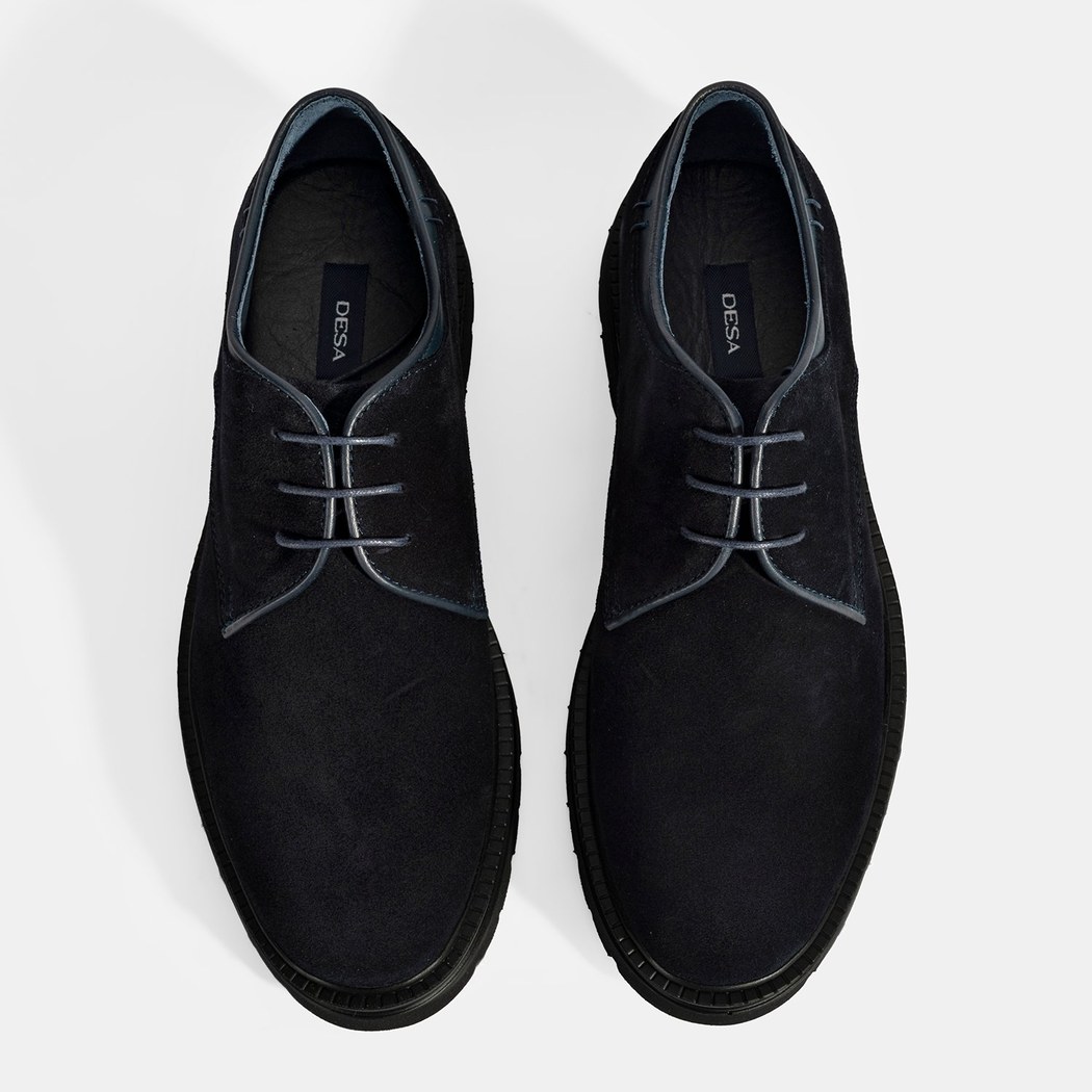 Erkek Lacivert Bağcıklı Süet Günlük Ayakkabı