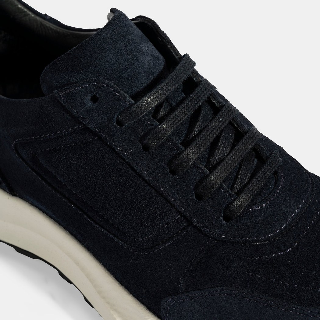 Erkek Lacivert Bağcıklı Süet Spor Ayakkabı