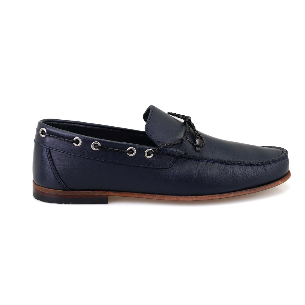 Erkek Lacivert Deri Loafer