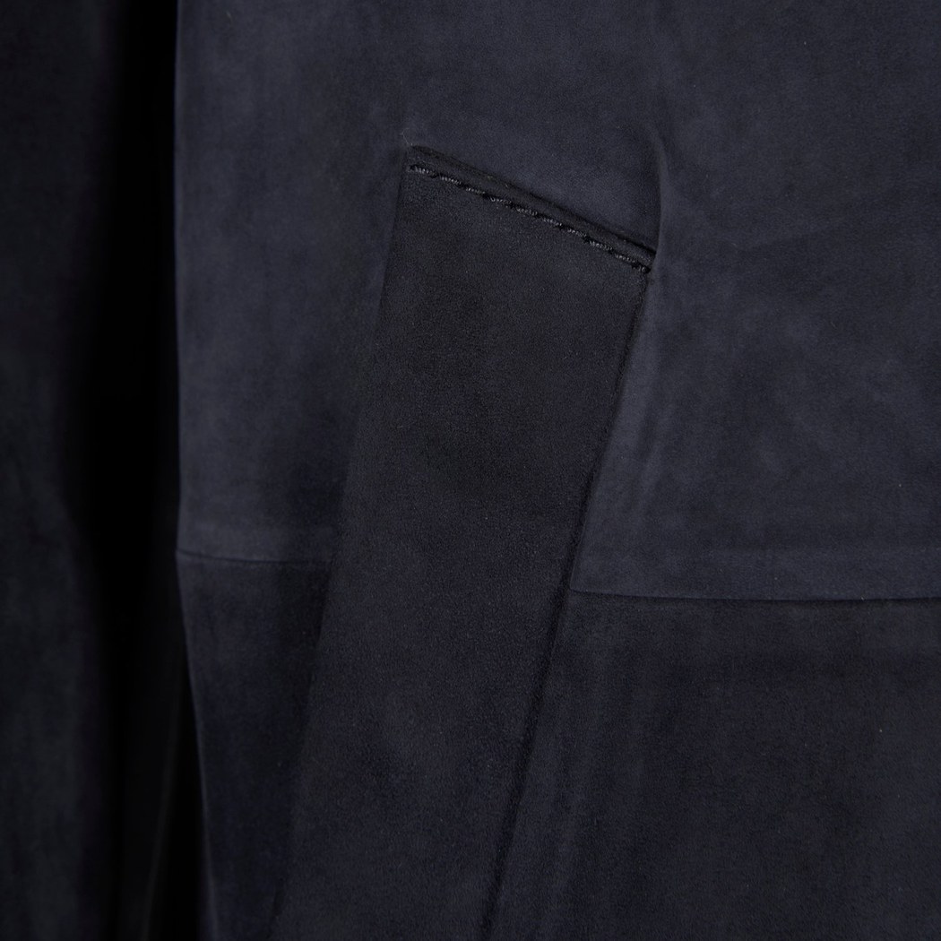 Erkek Lacivert Gömlek Yaka Süet Ceket