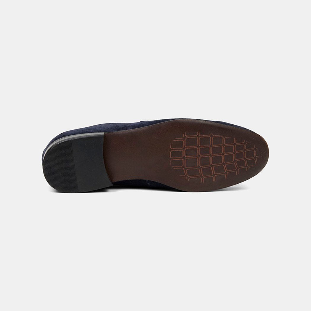 Erkek Lacivert Klasik Süet Loafer