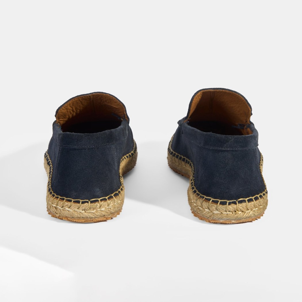 Erkek Lacivert Slip-On Süet Espadril 
