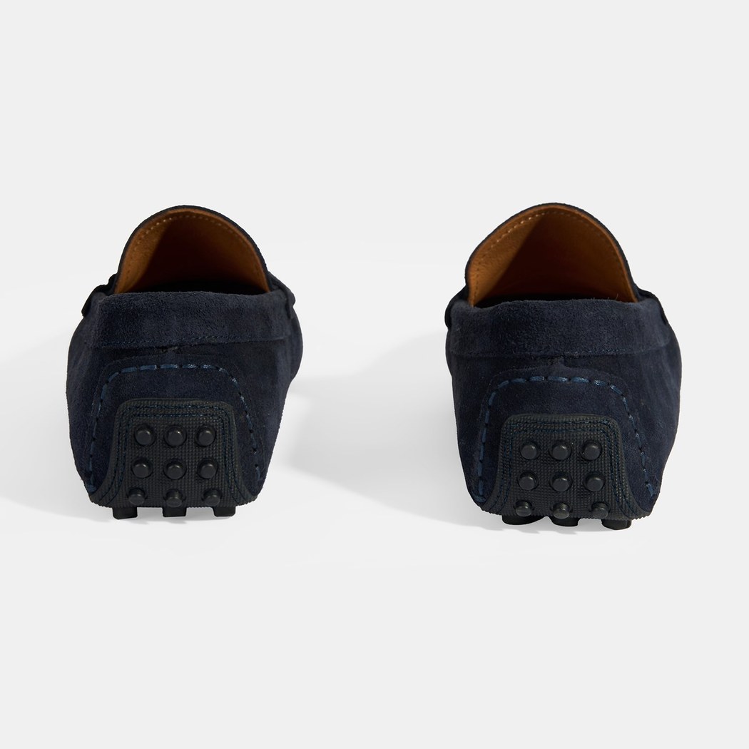 Erkek Lacivert Slip-On Süet Loafer