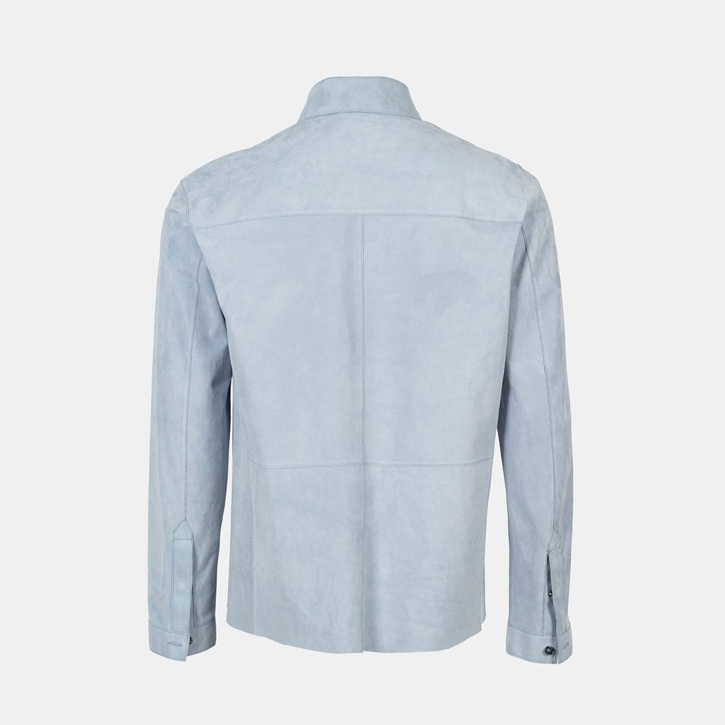 Erkek Mavi Süet Gömlek