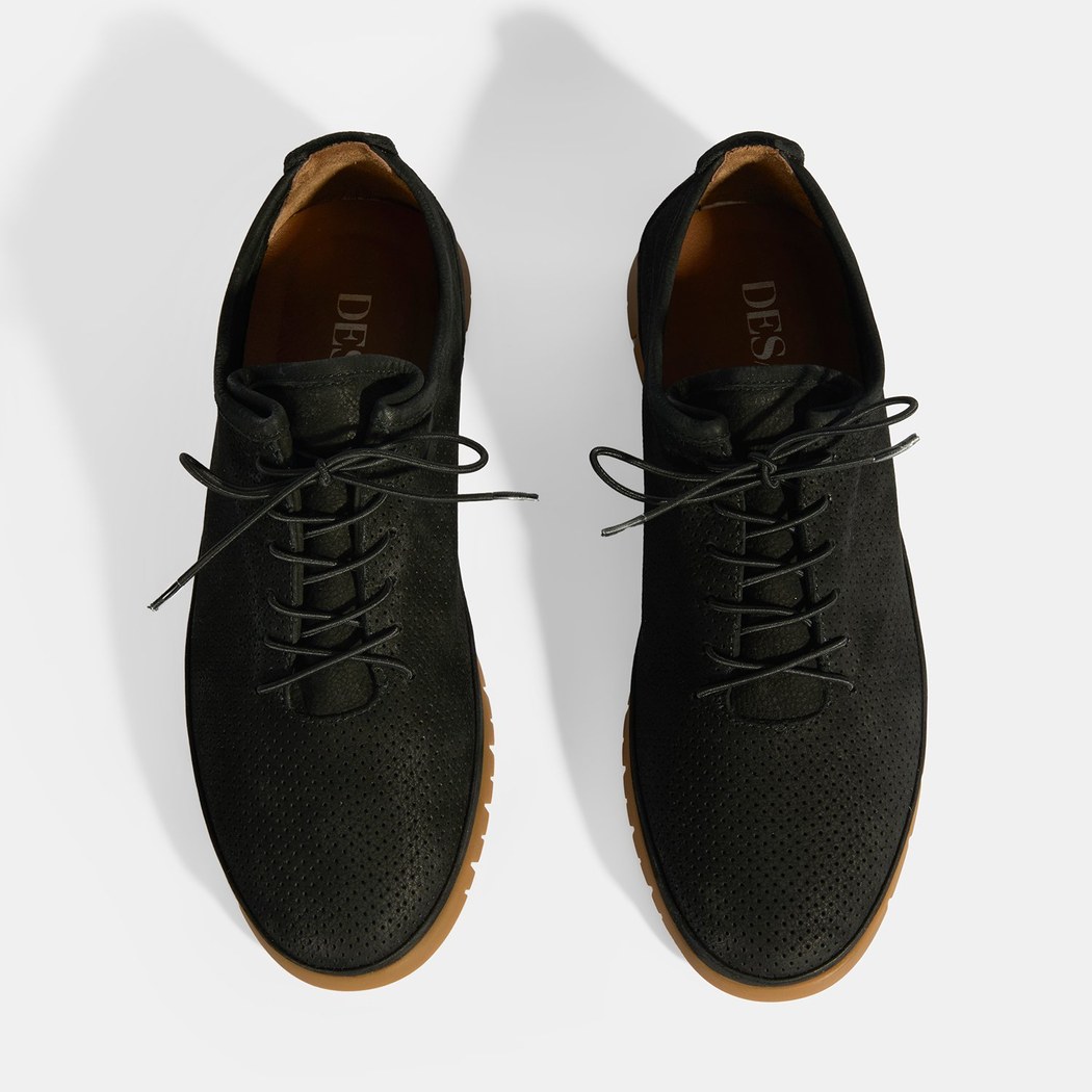 Erkek Siyah Bağcıklı Deri Ayakkabı