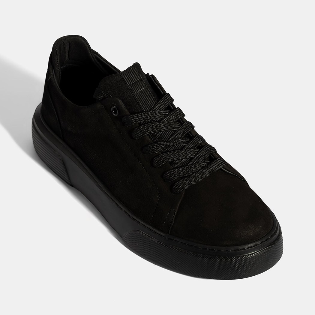 Erkek Siyah Bağcıklı Deri Günlük Ayakkabı