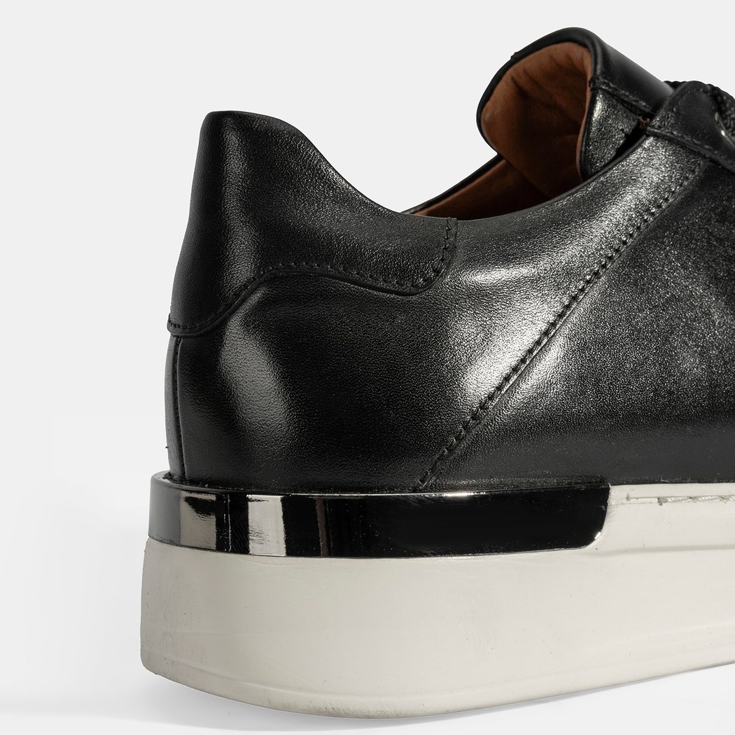 Erkek Siyah Bağcıklı Deri Günlük Ayakkabı