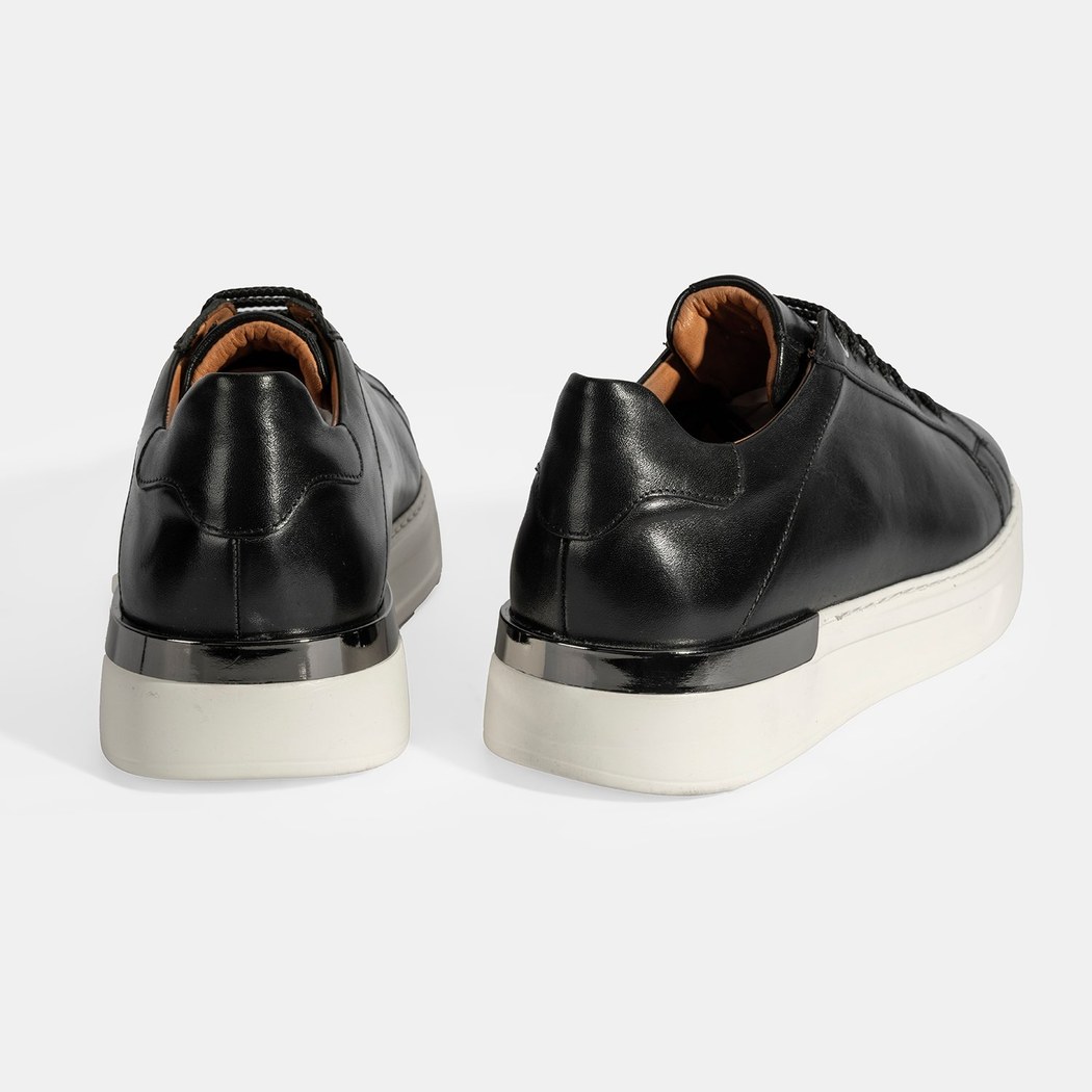 Erkek Siyah Bağcıklı Deri Günlük Ayakkabı