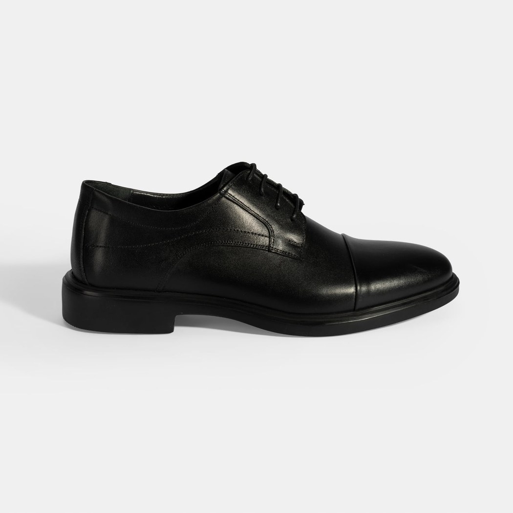 Erkek Siyah Bağcıklı Deri Klasik Ayakkabı