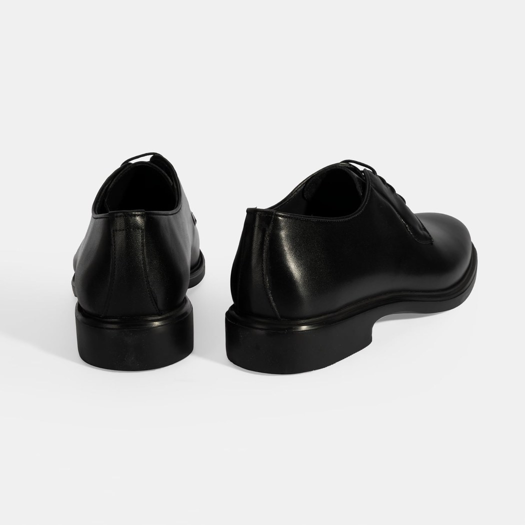 Erkek Siyah Bağcıklı Deri Klasik Ayakkabı