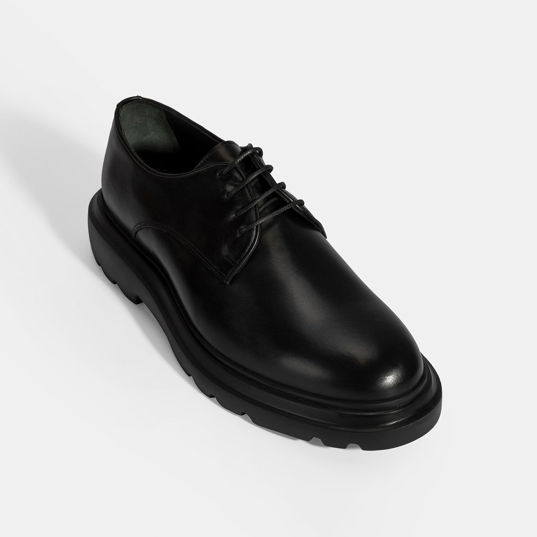 Erkek Siyah Bağcıklı Deri Klasik Ayakkabı