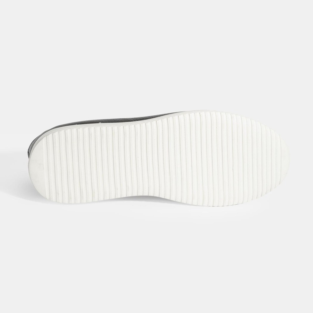 Erkek Siyah Bağcıklı Deri Sneaker