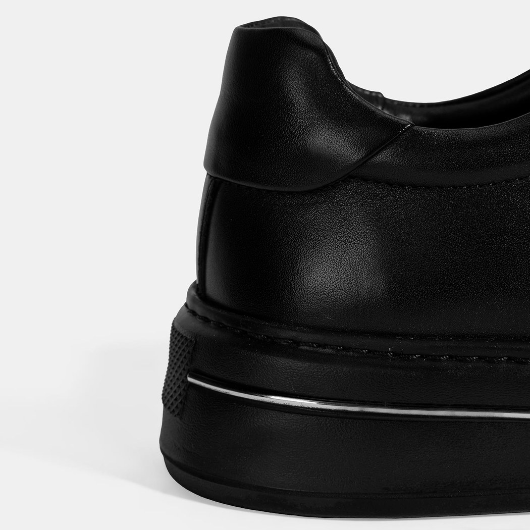 Erkek Siyah Bağcıklı Deri Spor Ayakkabı