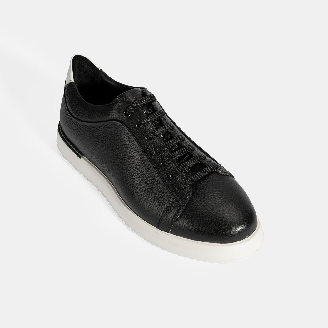 Erkek Siyah Bağcıklı Günlük Deri Ayakkabı