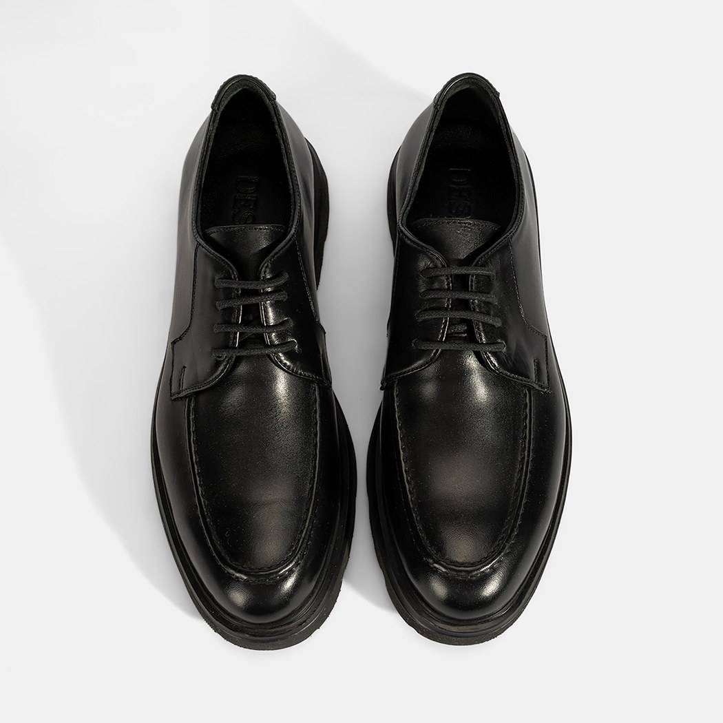 Erkek Siyah Deri Günlük Ayakkabı