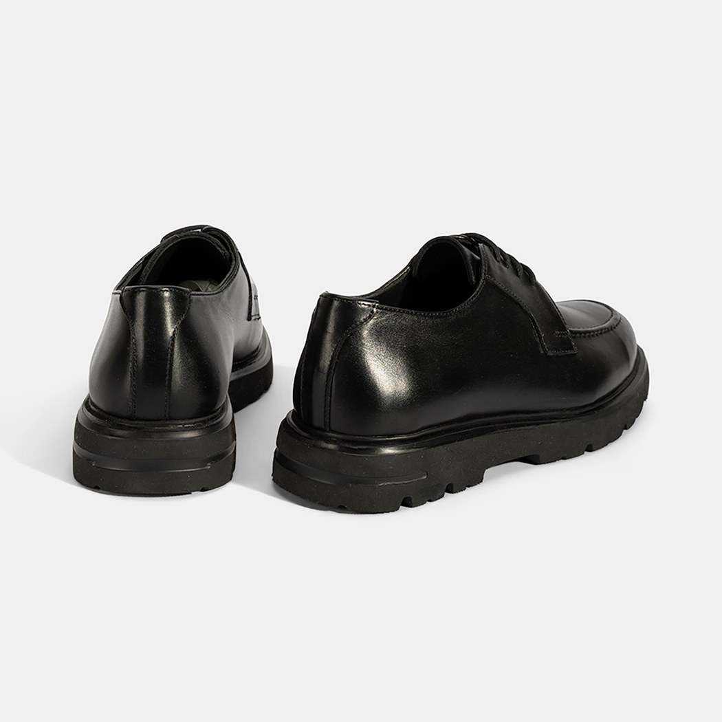 Erkek Siyah Deri Günlük Ayakkabı