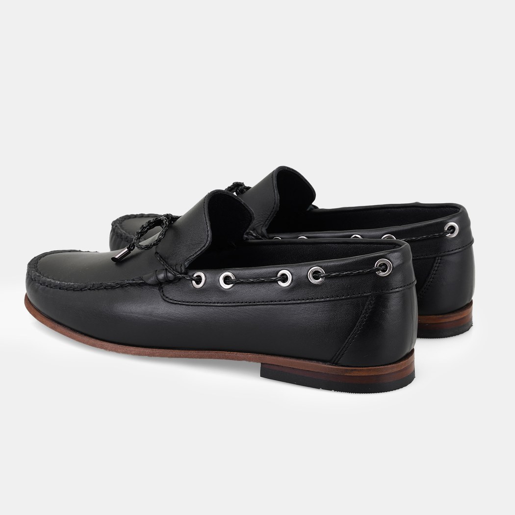 Erkek Siyah Deri Loafer