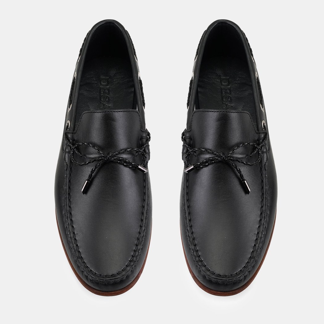 Erkek Siyah Deri Loafer