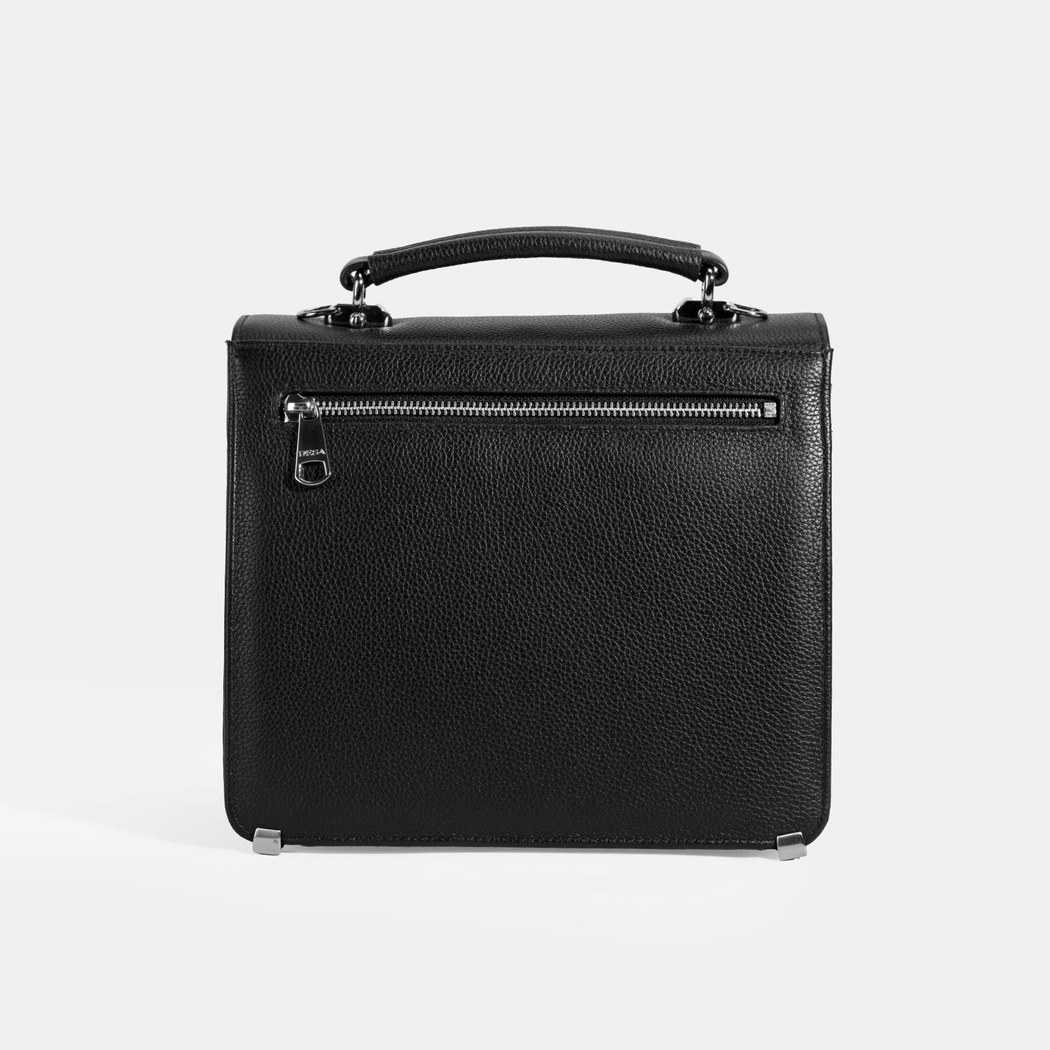 Erkek Siyah Deri Postacı Çantası