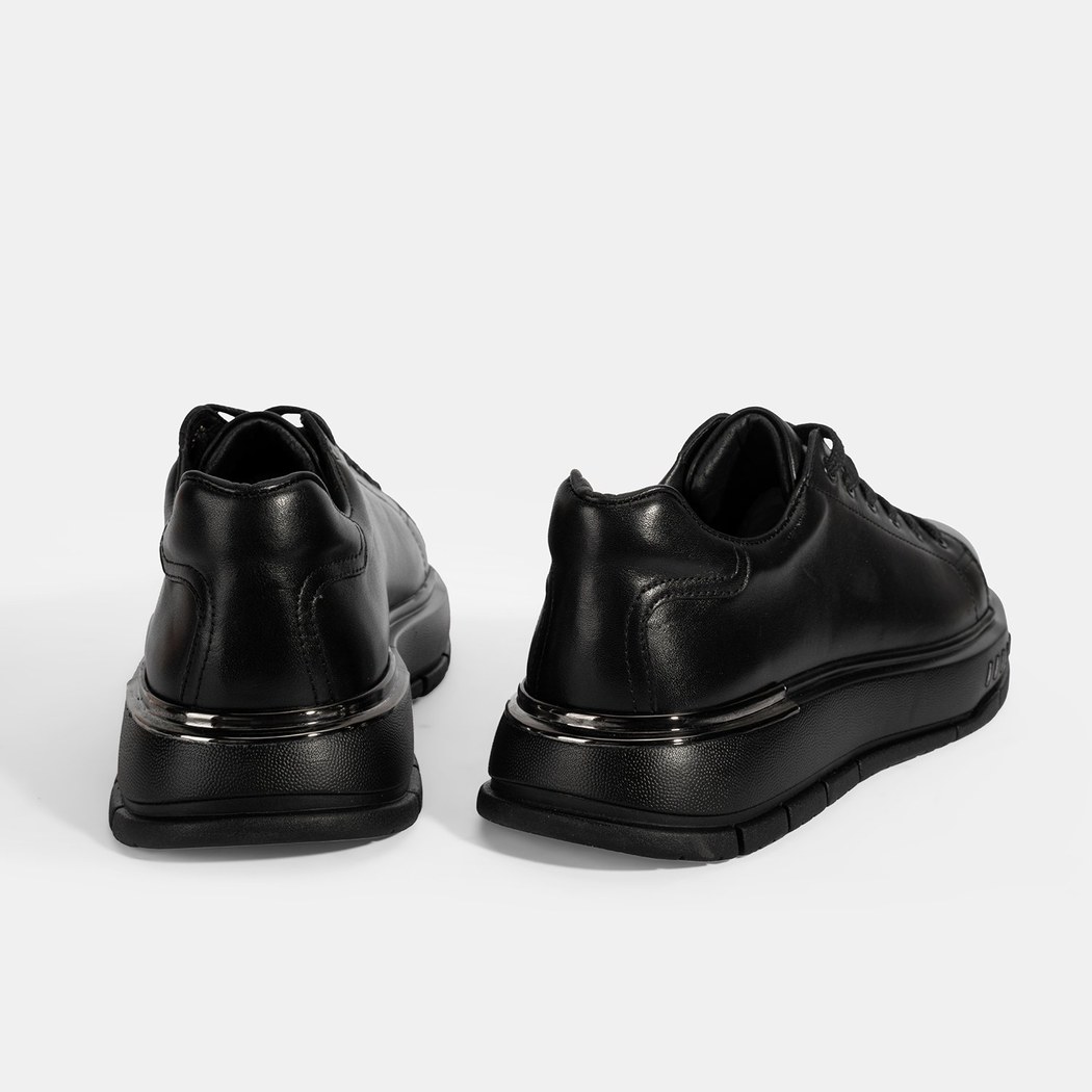 Erkek Siyah DesaComfort Bağcıklı Deri Günlük Ayakkabı