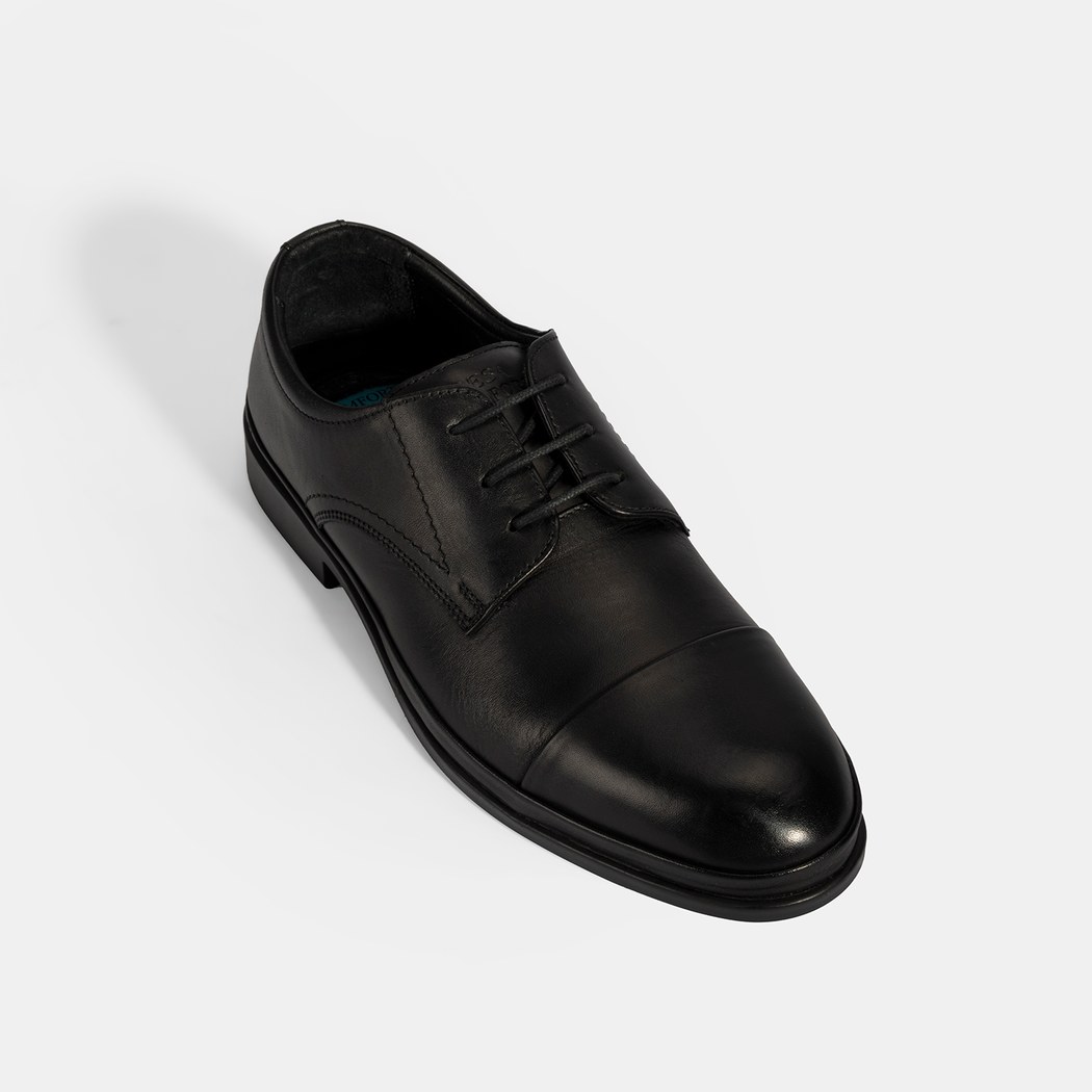 Erkek Siyah DesaComfort Bağcıklı Deri Ayakkabı