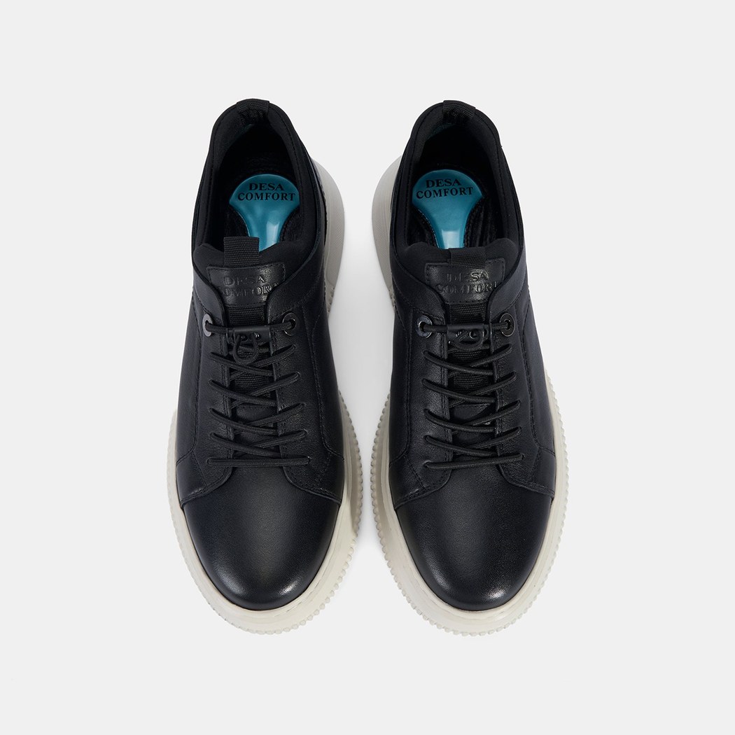 Erkek Siyah DesaComfort Deri Sneaker