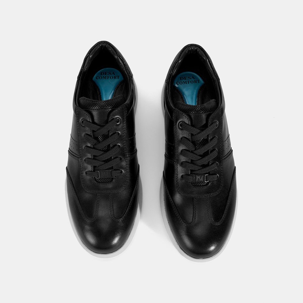 Erkek Siyah DesaComfort Deri Sneaker