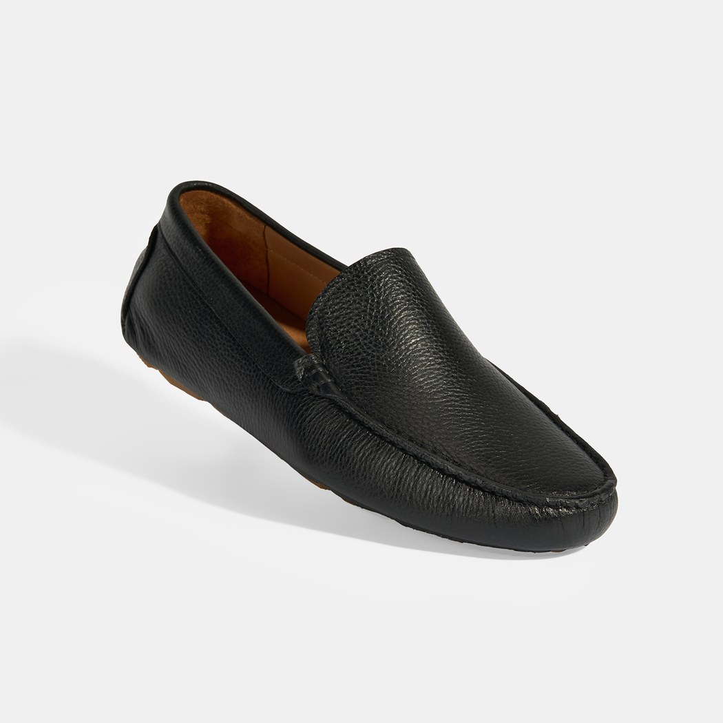 Erkek Siyah Slip-On Deri Loafer