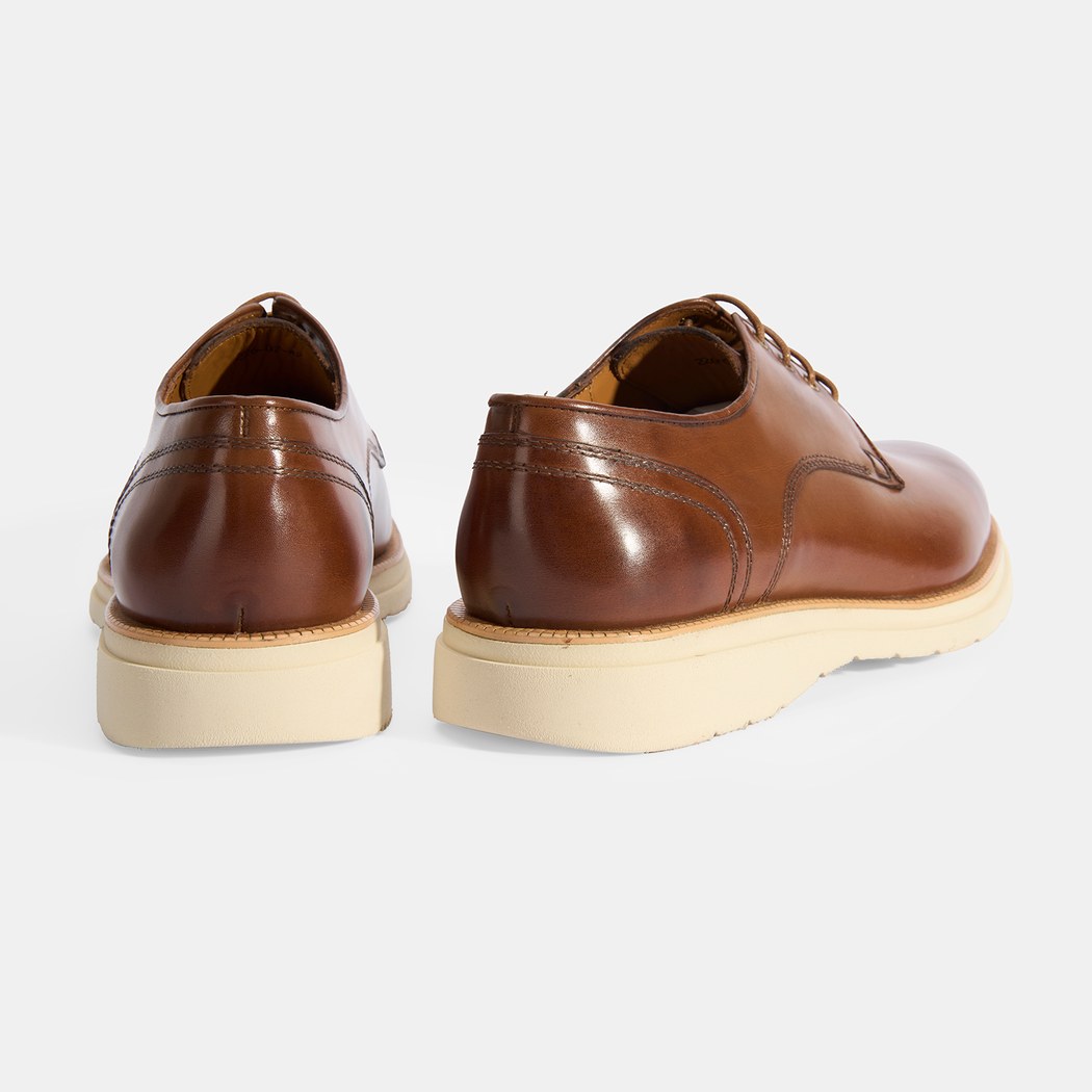 Erkek Taba Bağcıklı Deri Günlük Ayakkabı