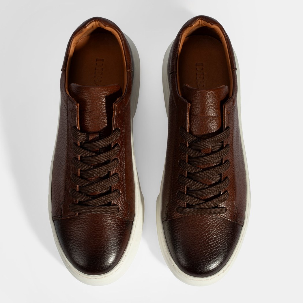 Erkek Taba Bağcıklı Deri Günlük Ayakkabı