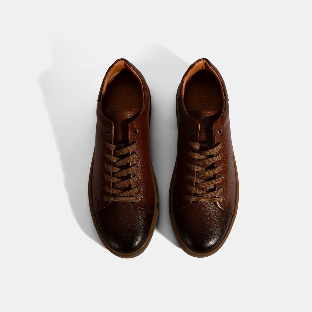 Erkek Taba Bağcıklı Deri Günlük Ayakkabı